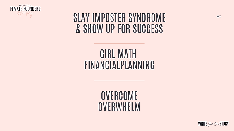 1. Slay Imposter Syndrome + Girl Math Financial Planning + Overcome Overwhelm 
