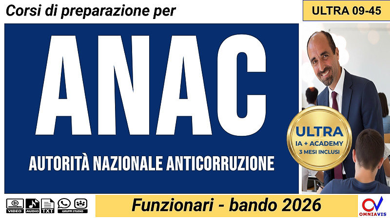 ANAC - Autorità Nazionale Anticorruzione - Funzionari - Bando 2026 (ULTRA)