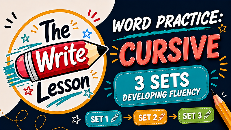 Cursive Word Practice lesson set