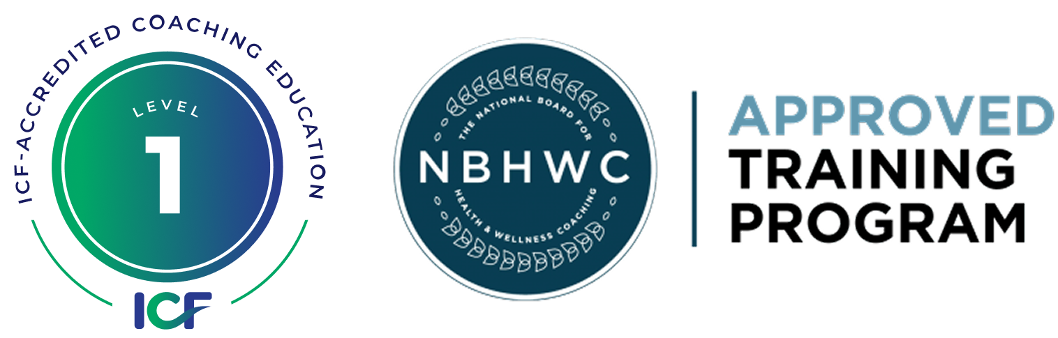 ICF and NBHWC accreditation logos