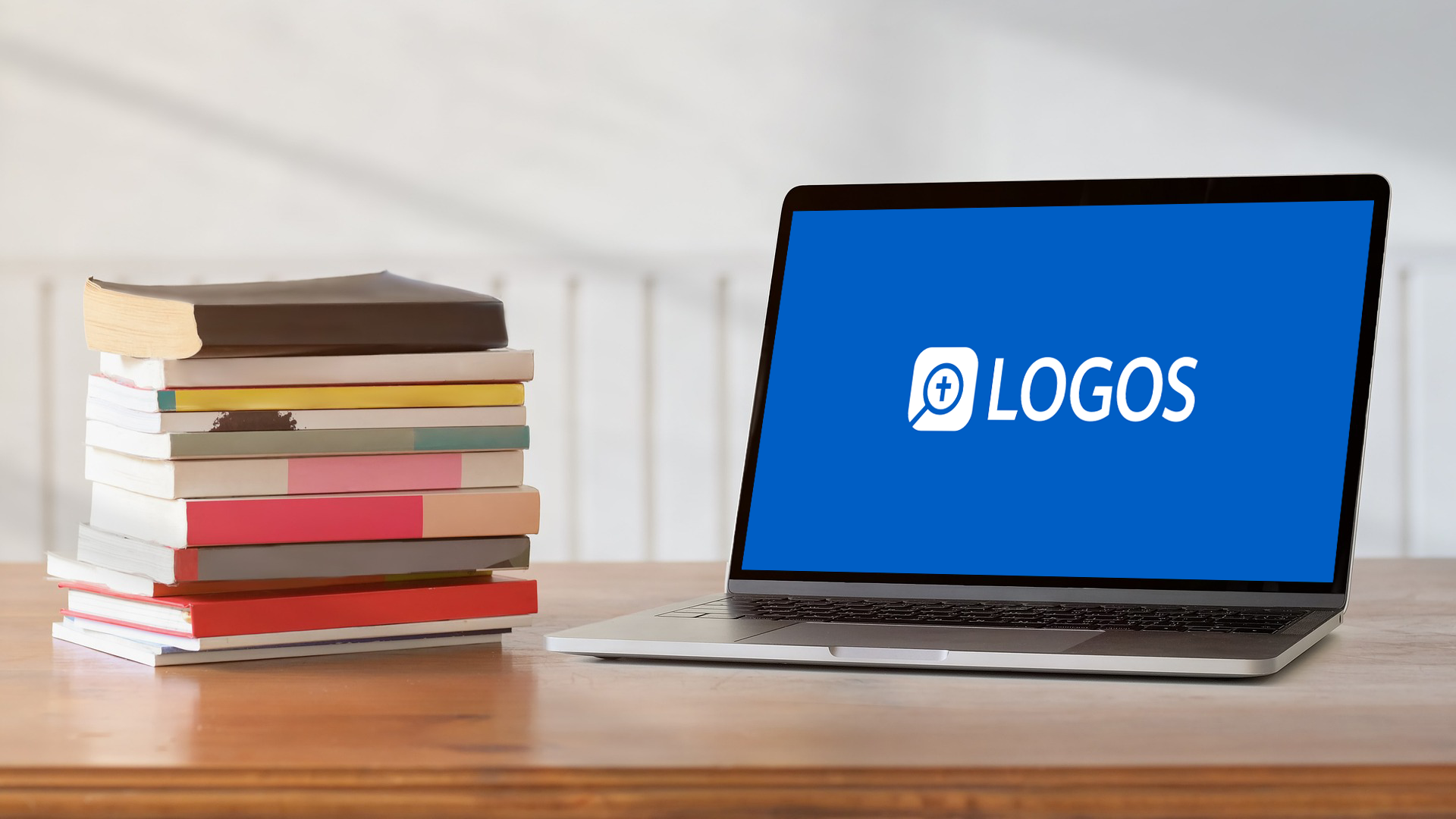 Logos Bible Software on a laptop