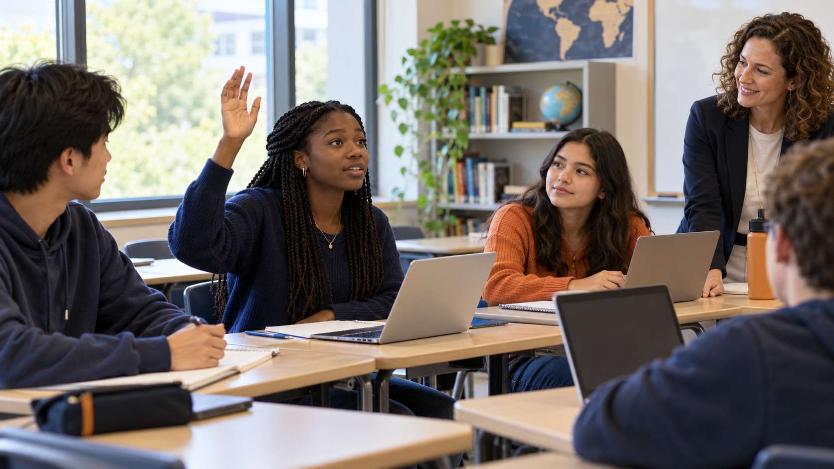 International students practicing participation in an academic seminar