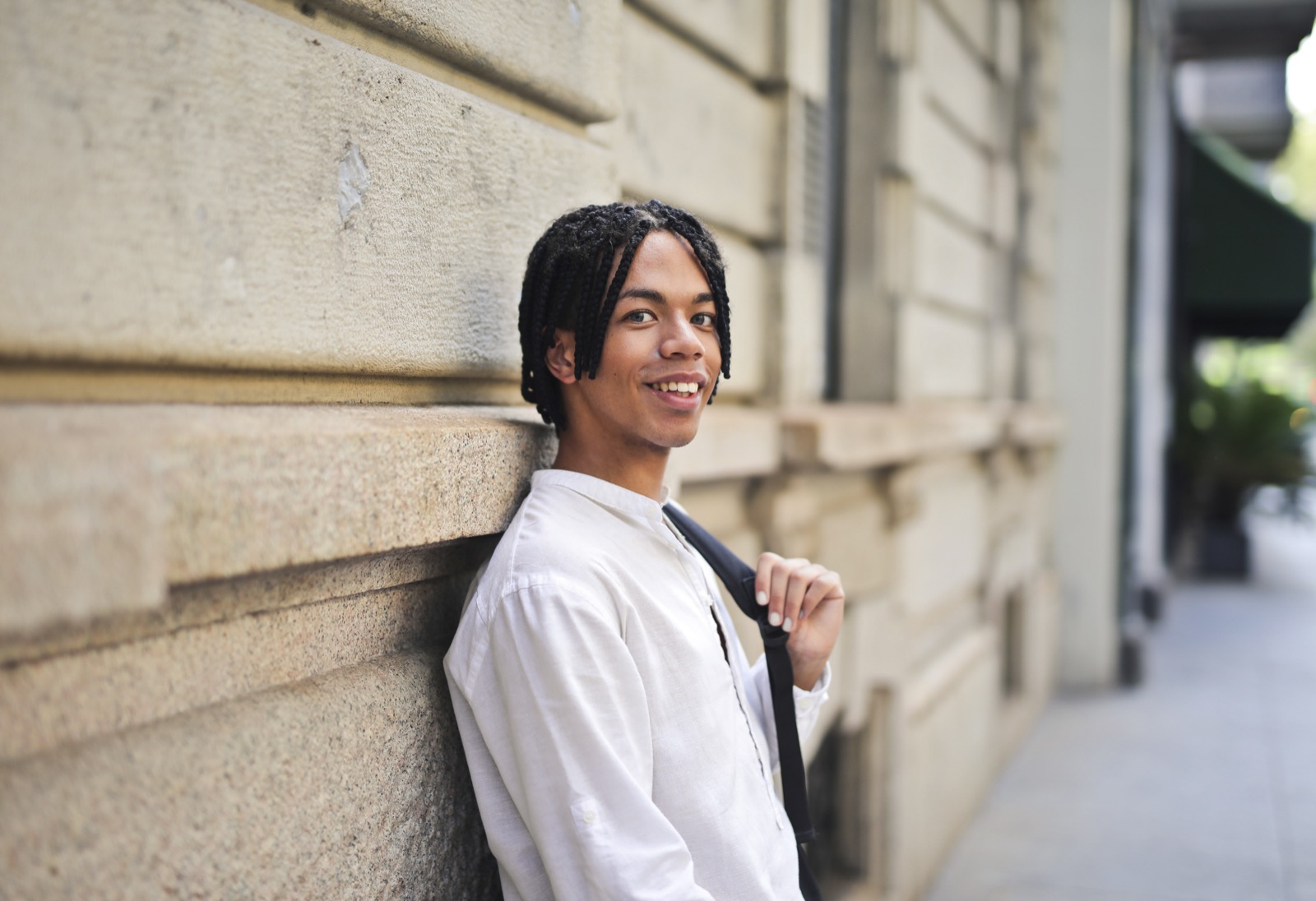 Young man smiling