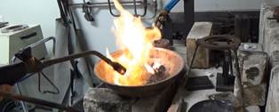 Burn-off of residues prior to sending sweeps to the refiner