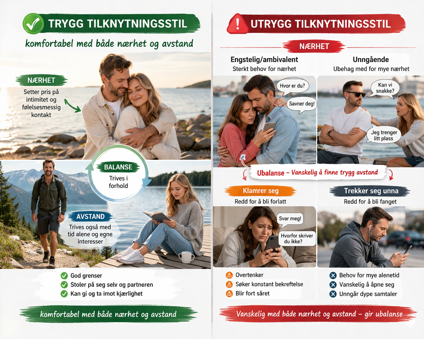 Slik tenker en trygt tilknyttet person i vanskelige situasjoner i forholdet