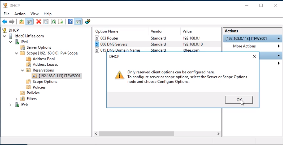 dhcp reservation supported types