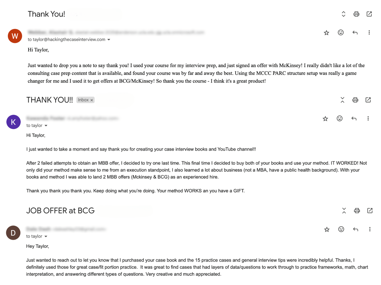 Hacking The Case Interview Testimonials 2