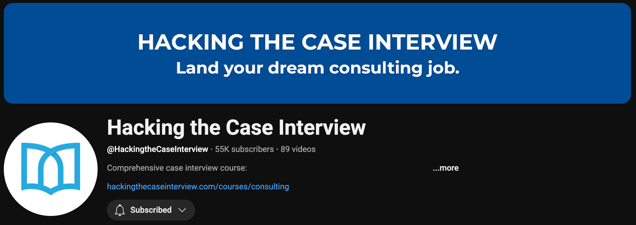 Hacking the Case Interview YouTube channel
