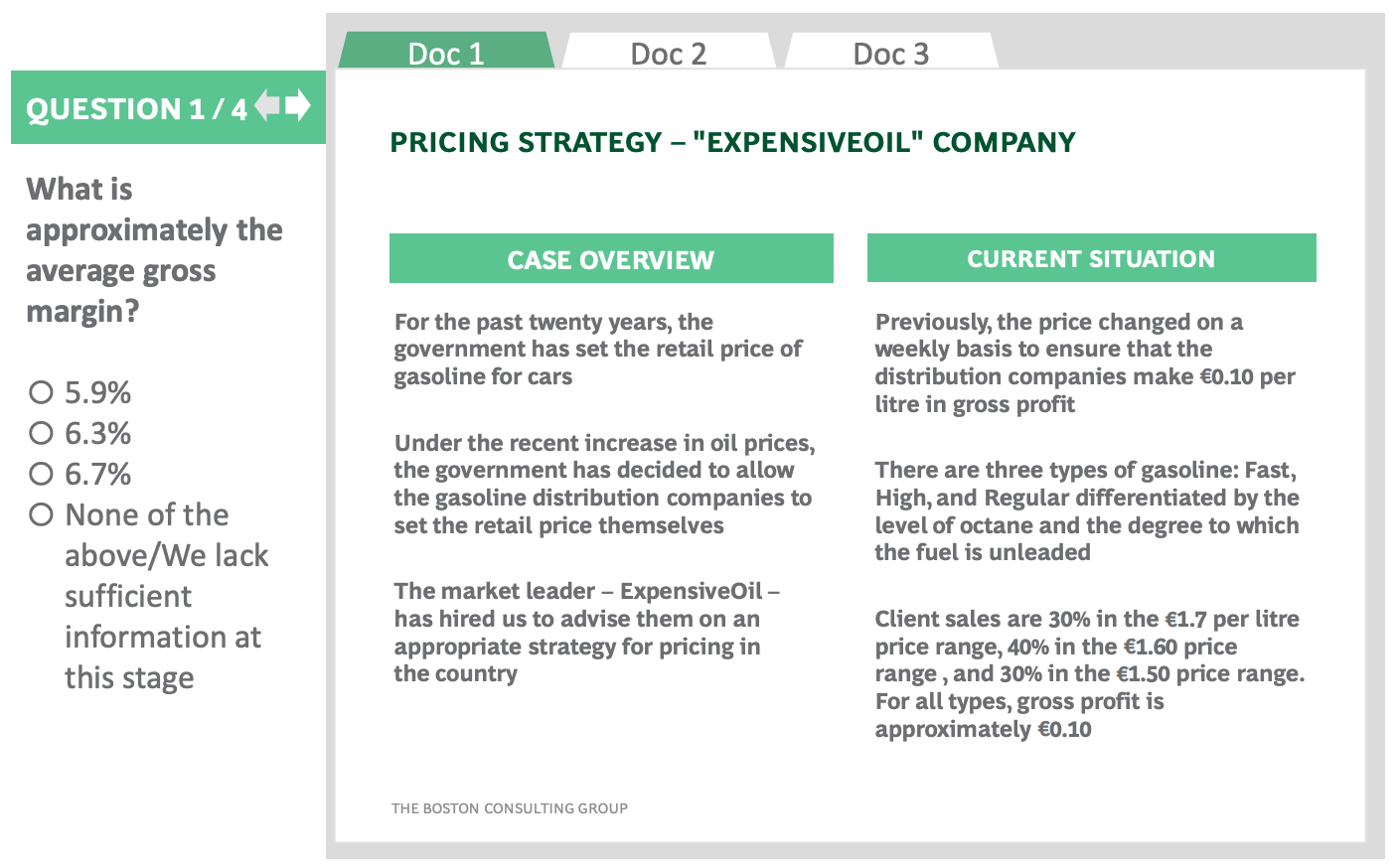 BCG online case question 1