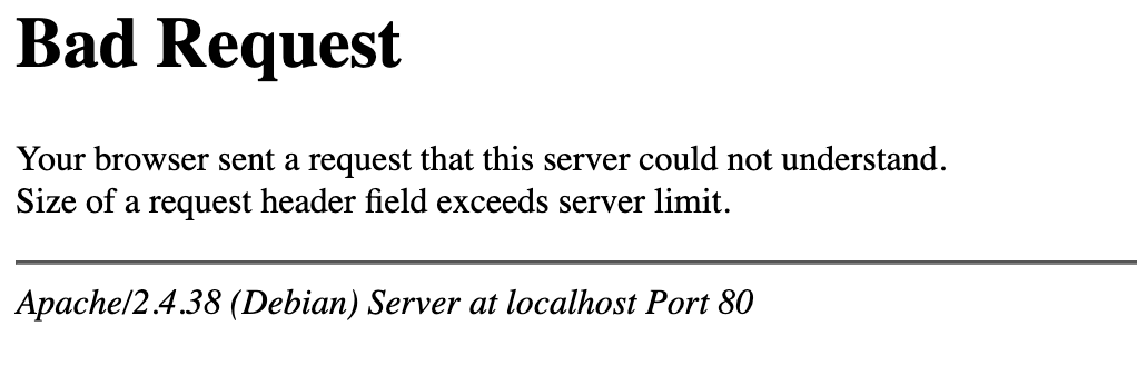 Bad Request screenshot