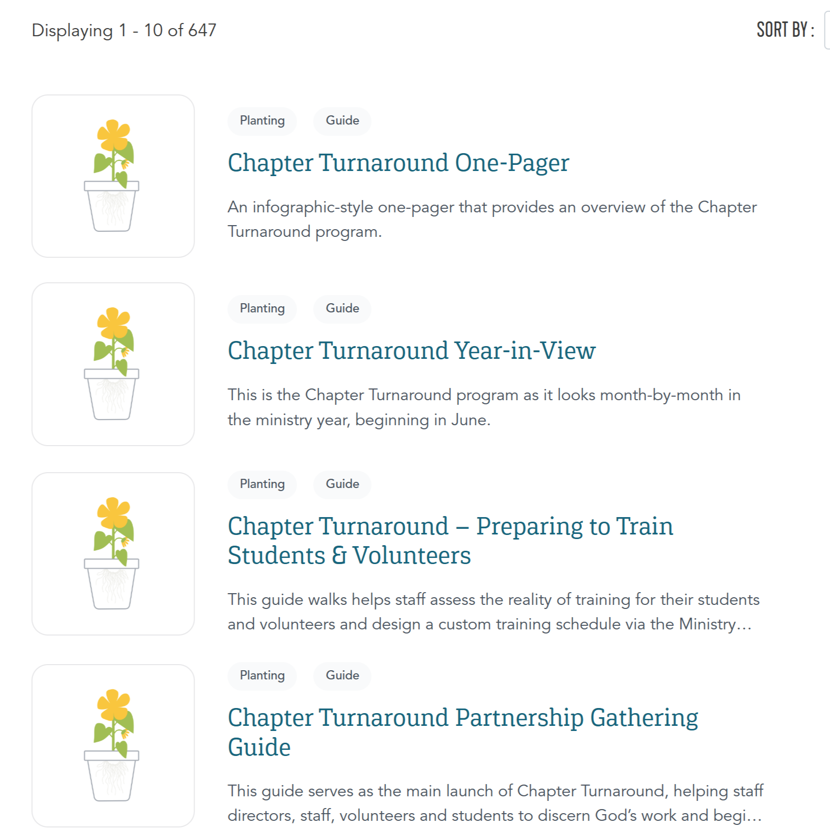 Webpage featuring a list of Bible study resources.