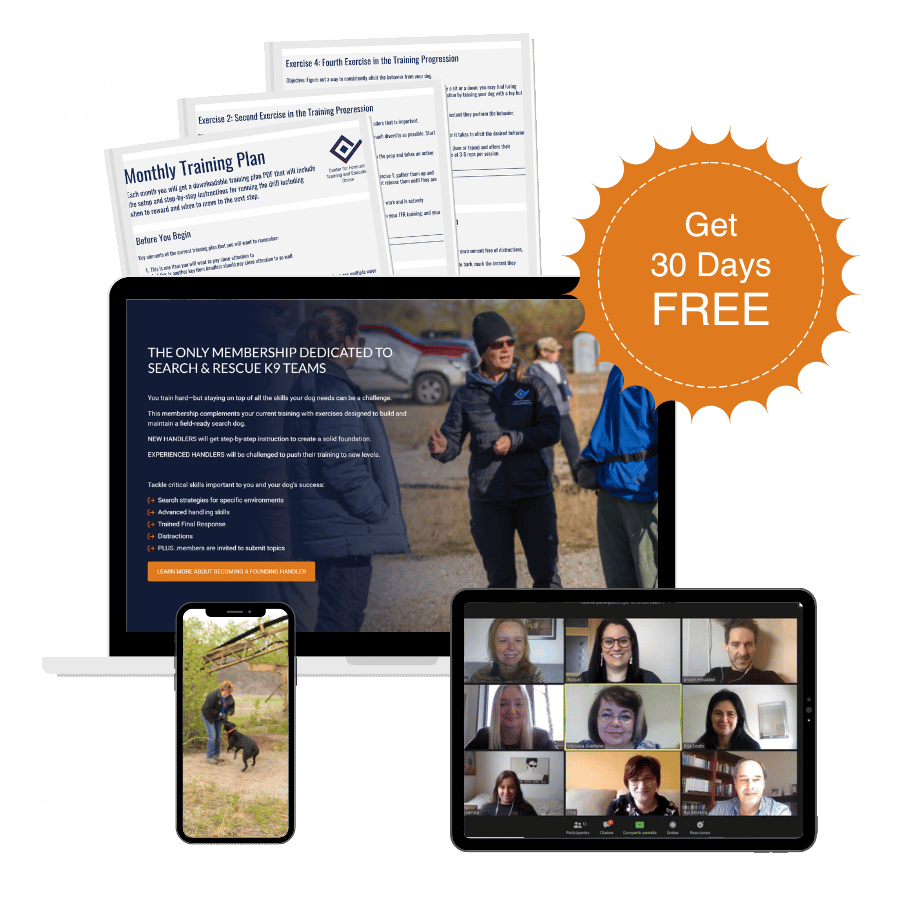 K9 SAR training membership 30 days free mockup