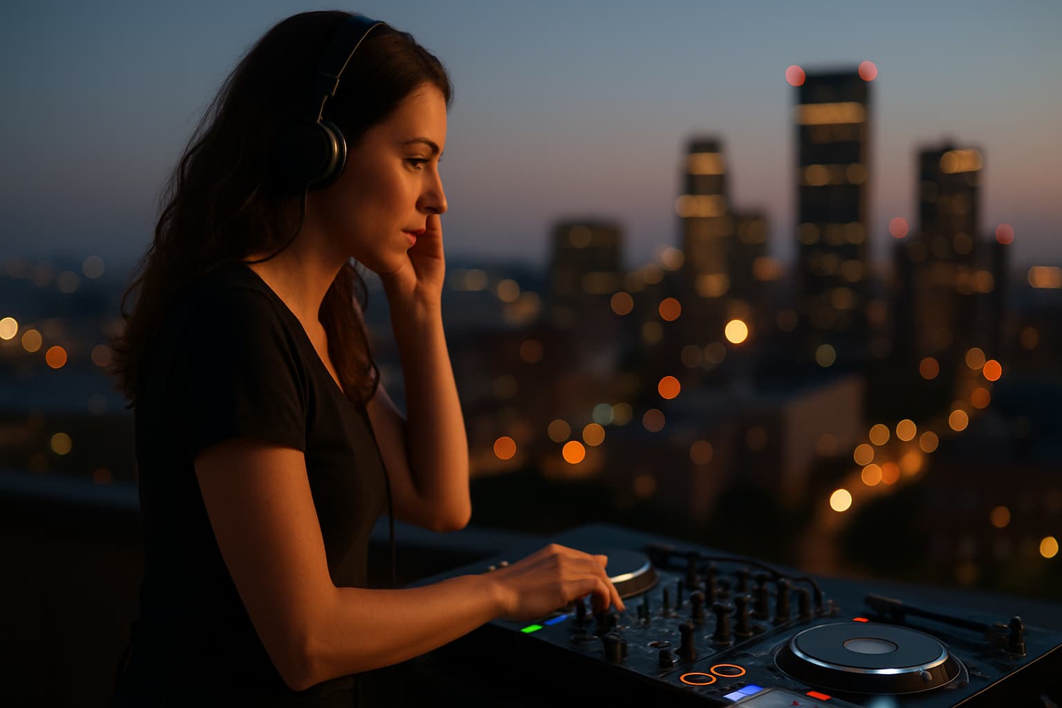 dj che suona al tramonto