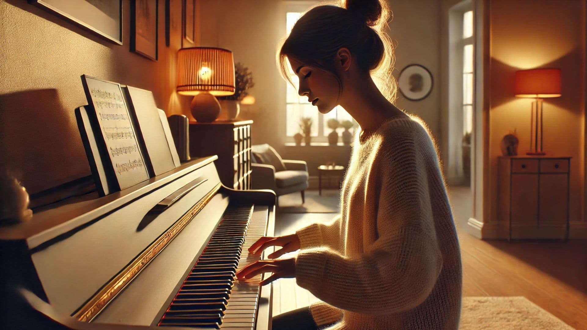 ragazza che suona il piano