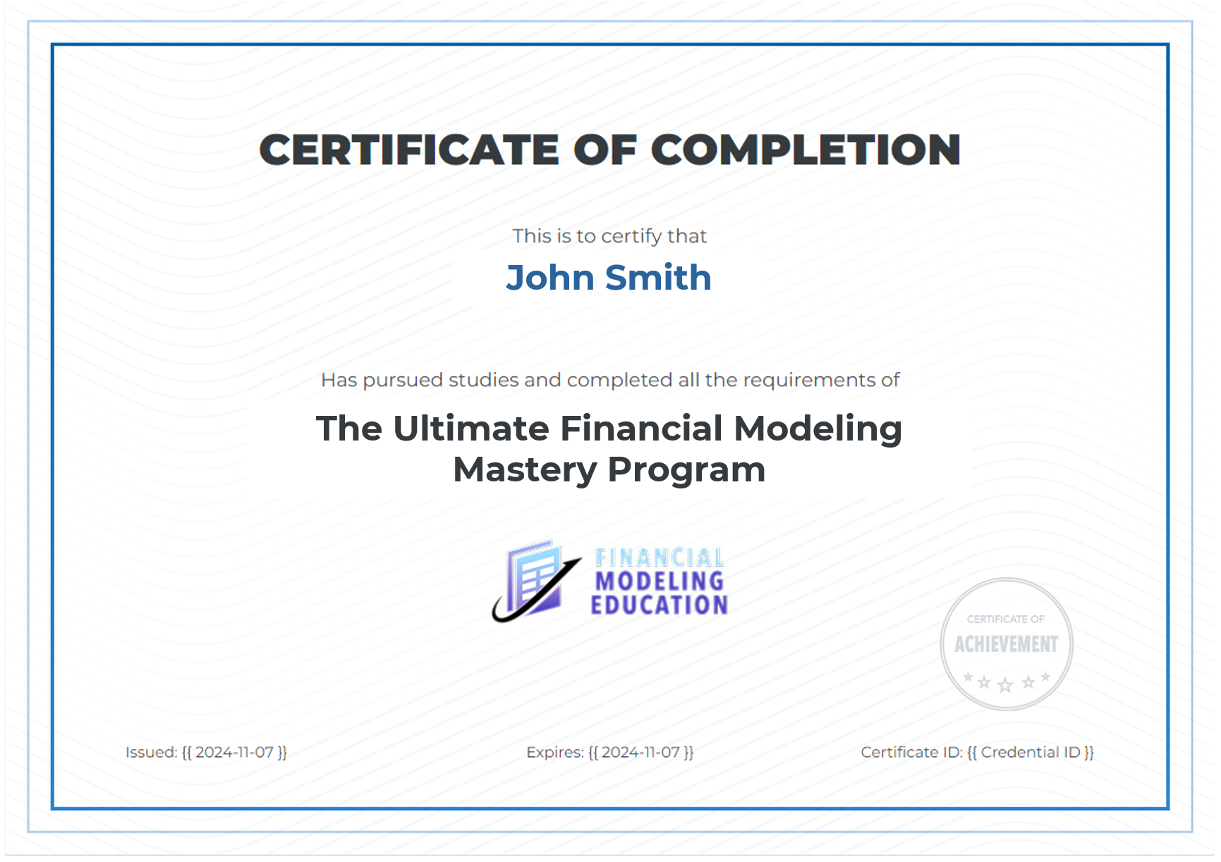 Image of a completed three statement model.