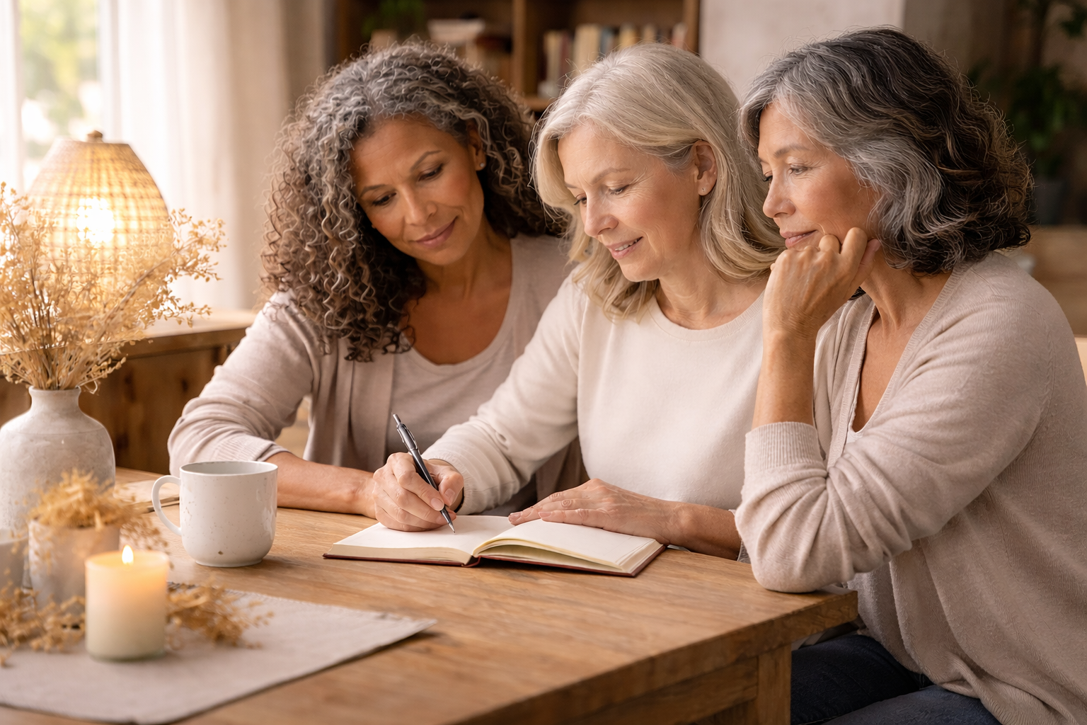 Women sharing and learning together over tea