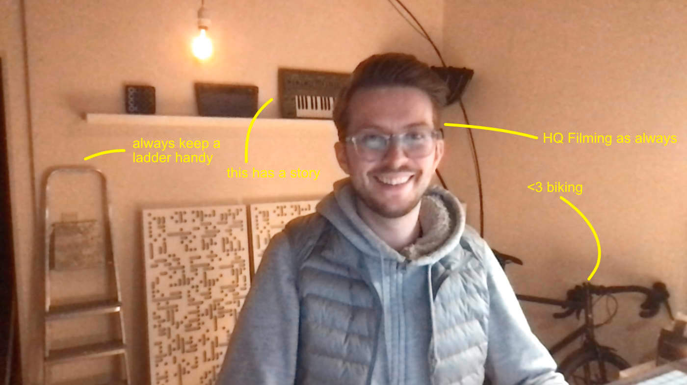 me in my studio, recording a video review, about myself 😅