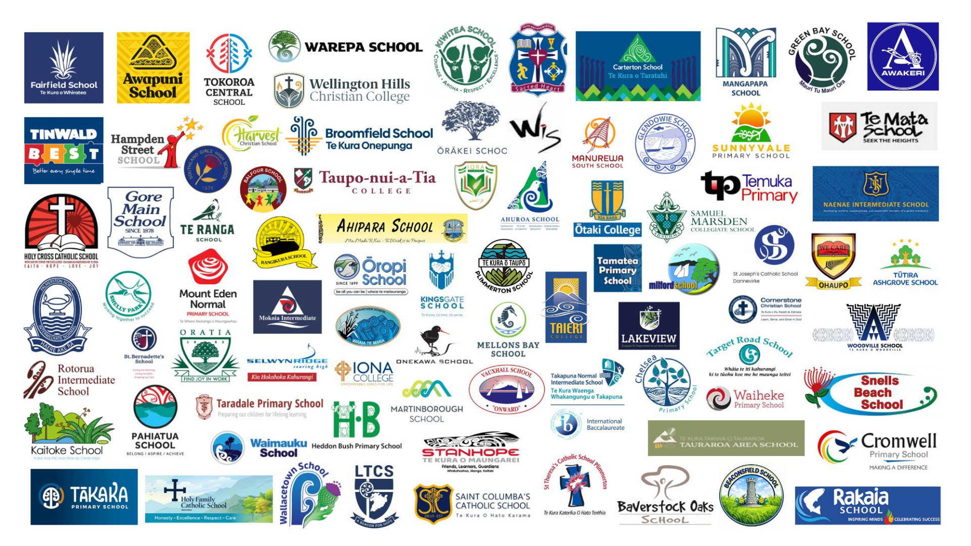 Logos of New Zealand schools using The Write Lesson