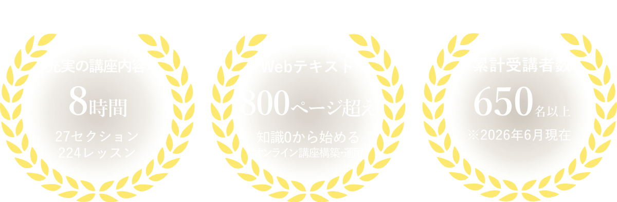 講座の強み・実績バッジ