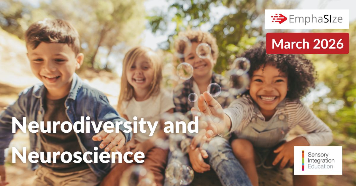 lady and girl playing. Title reads EmphaSIze October 2024: Sensory Informed Practices