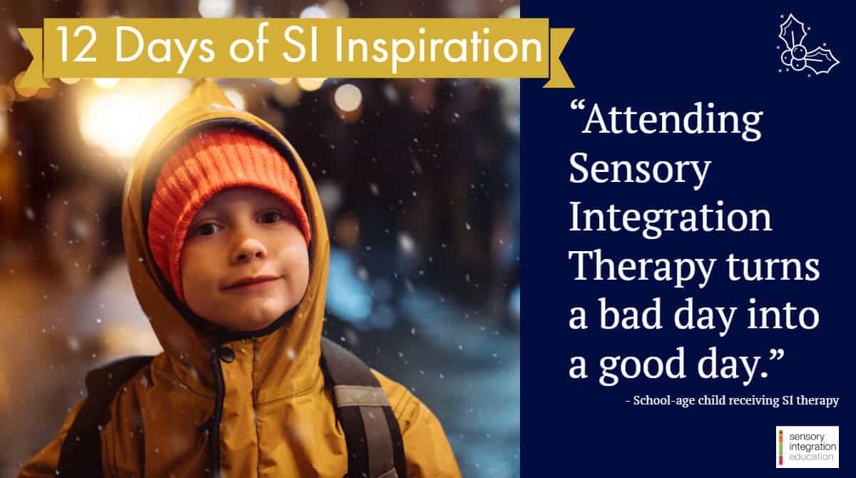 Boy with coat on in the snow. Title reads 12 Days of SI Inspiration: Christmas 2019