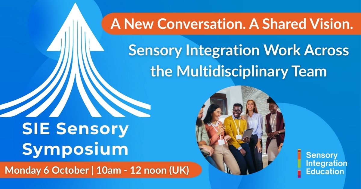 PIcture of therapist speaking with a client. Title reads Sensory Informed Practice: A Collaborative Approach to Supporting Individuals with Sensory Differences