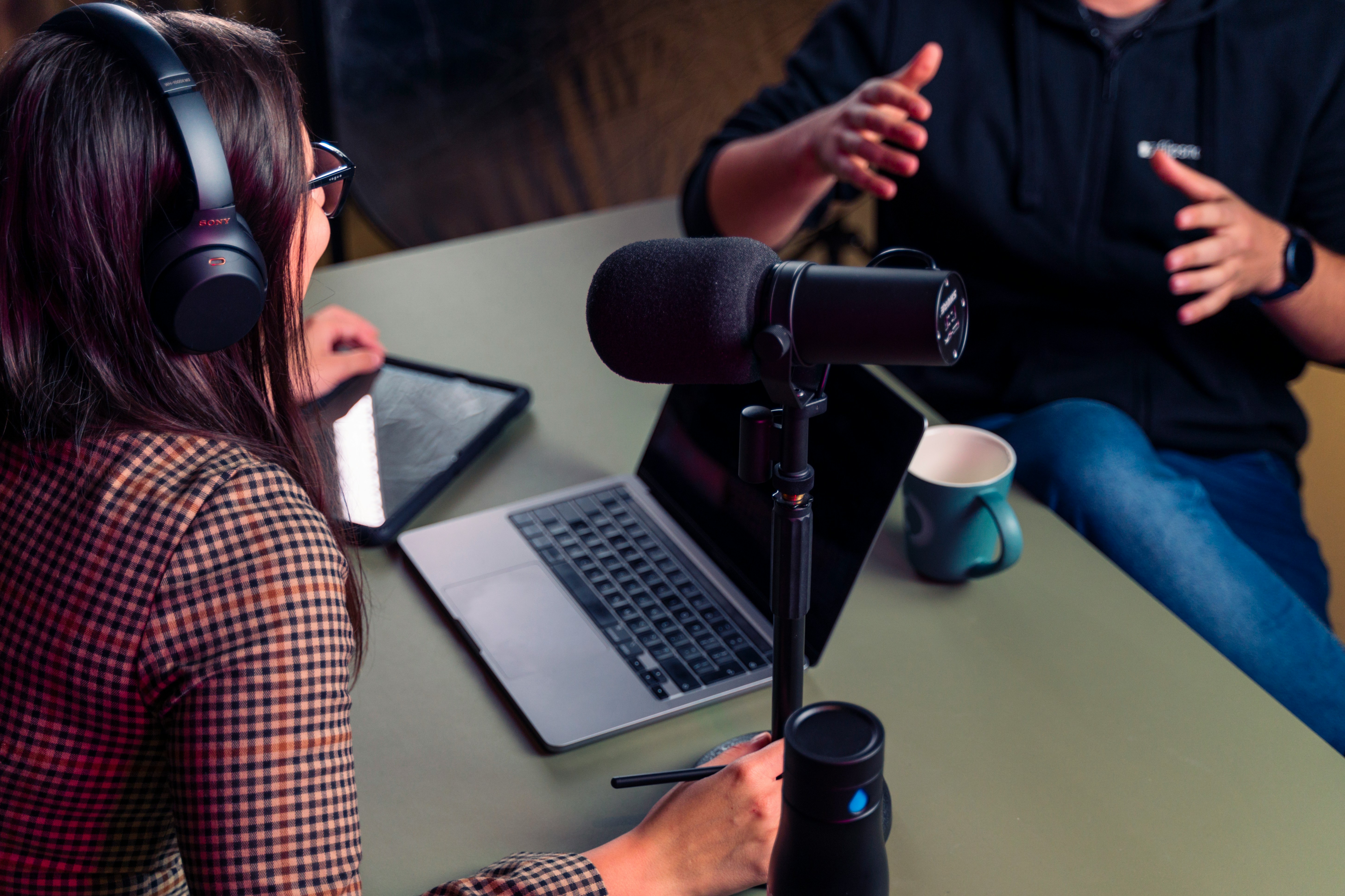 Recording a podcast