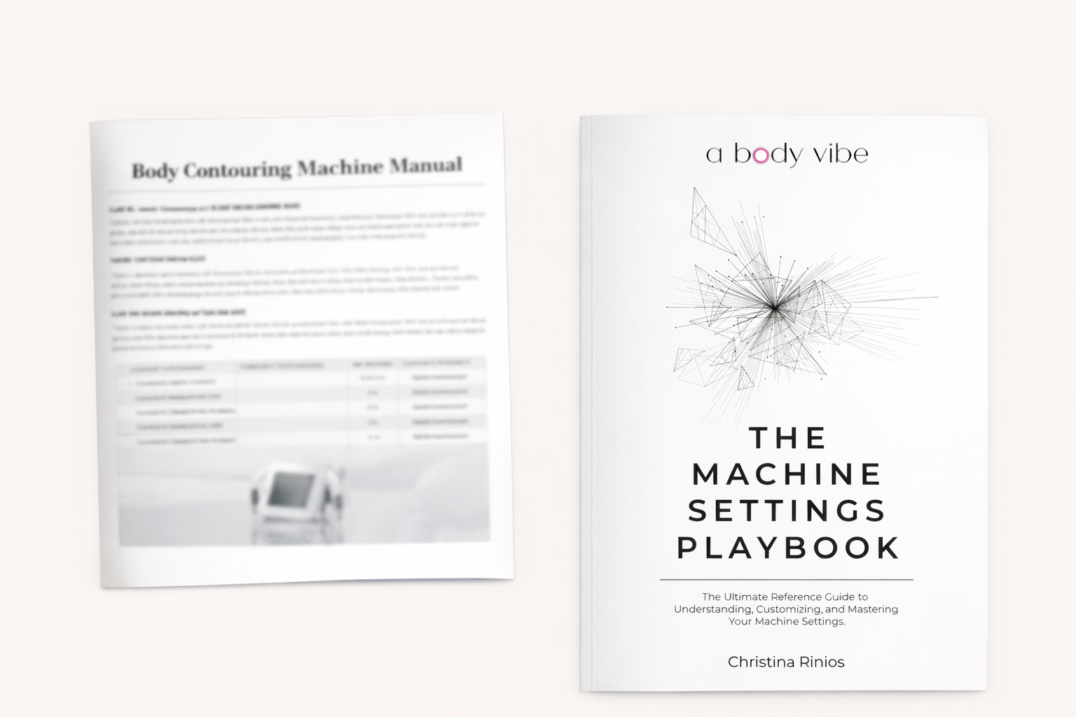 Comparison of a generic cavitation manual versus the professional Machine Settings Playbook for body contouring specialists by A Body Vibe Academy