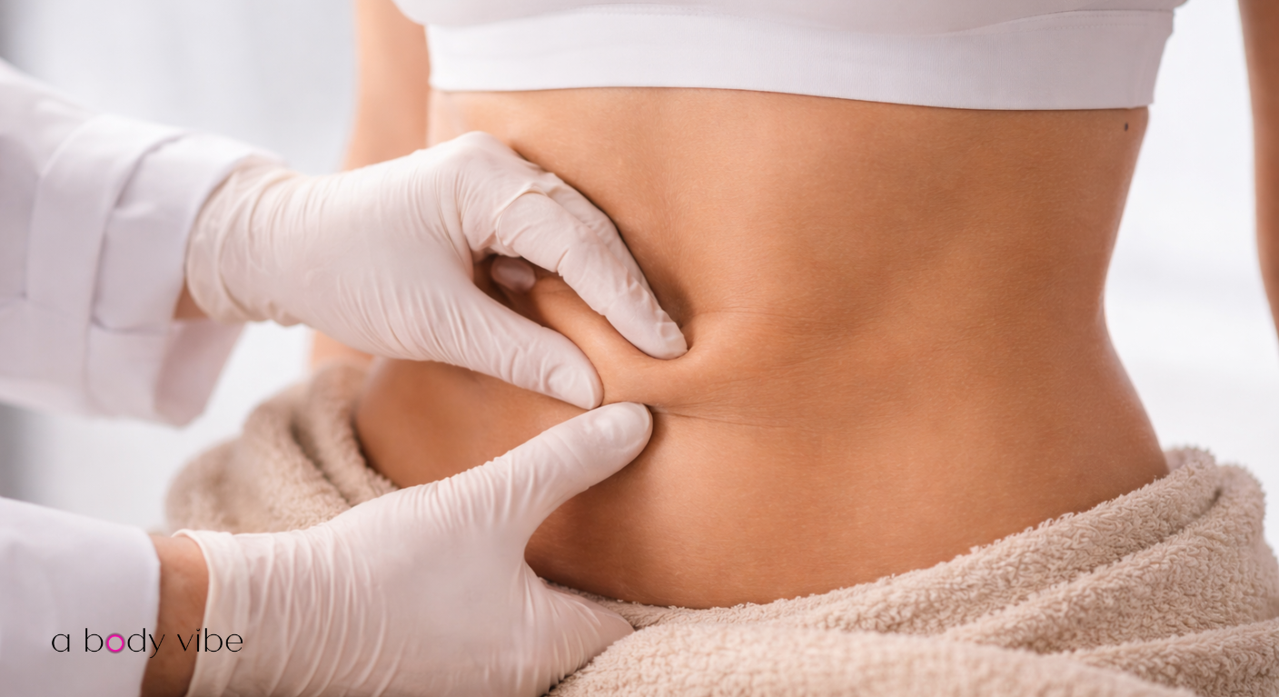 Testing skin elasticity for post-Ozempic body contouring treatments.