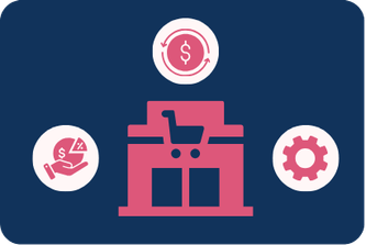 Regional performance infographic with icons
