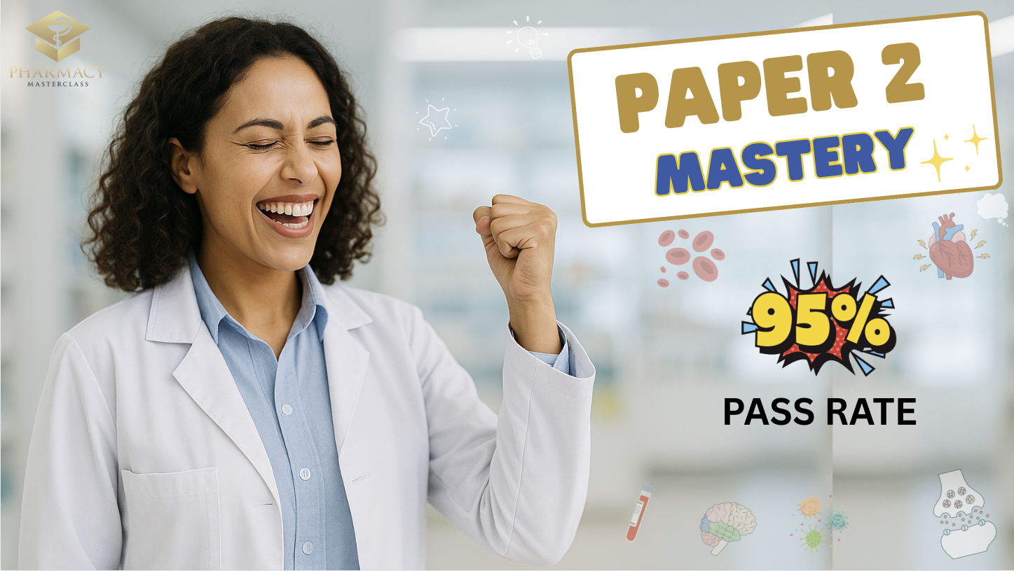 Trainee pharmacist celebrating Paper 2 exam success
