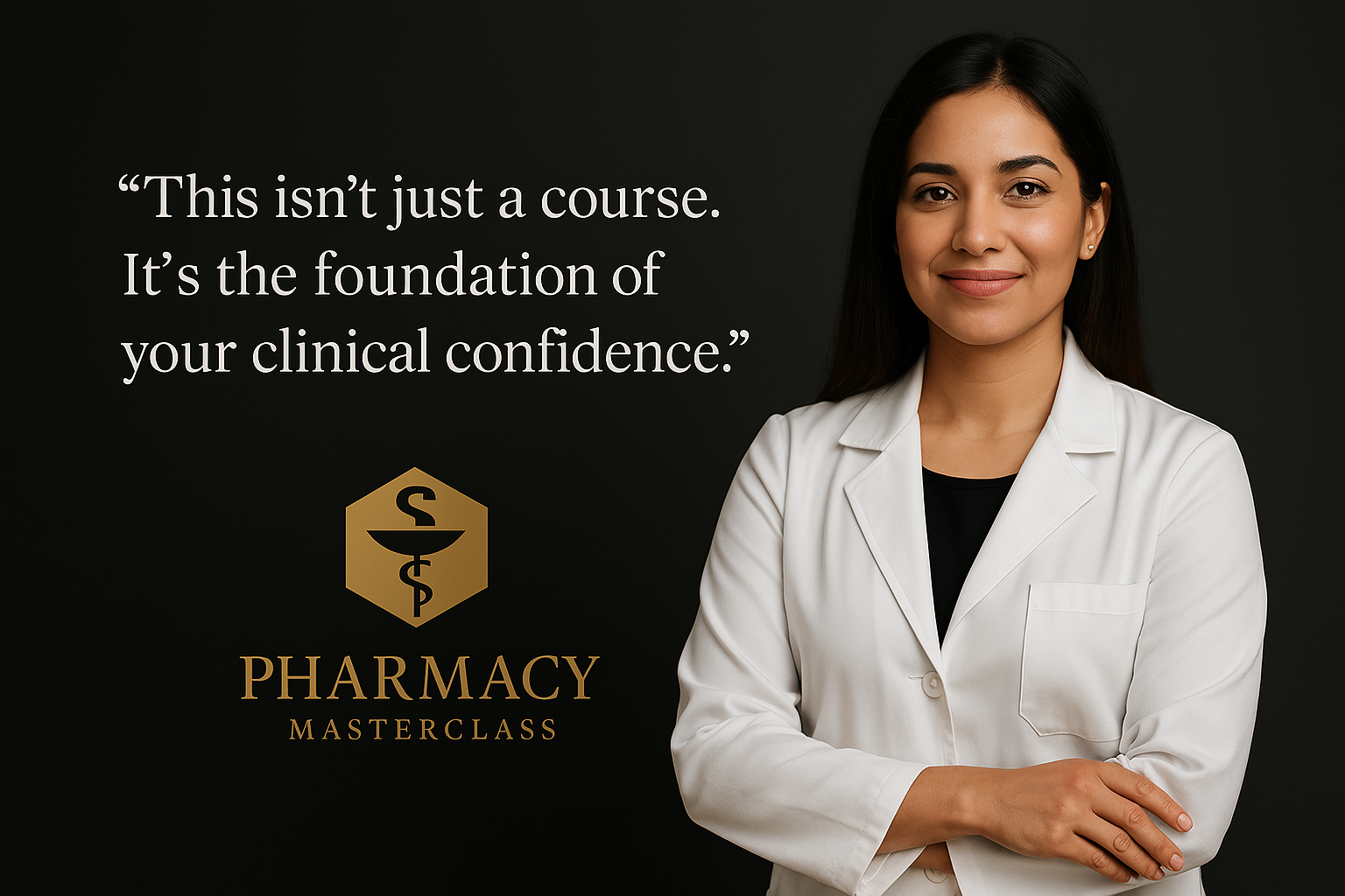 Pharmacy Masterclass Female Pharmacist Quote Banner