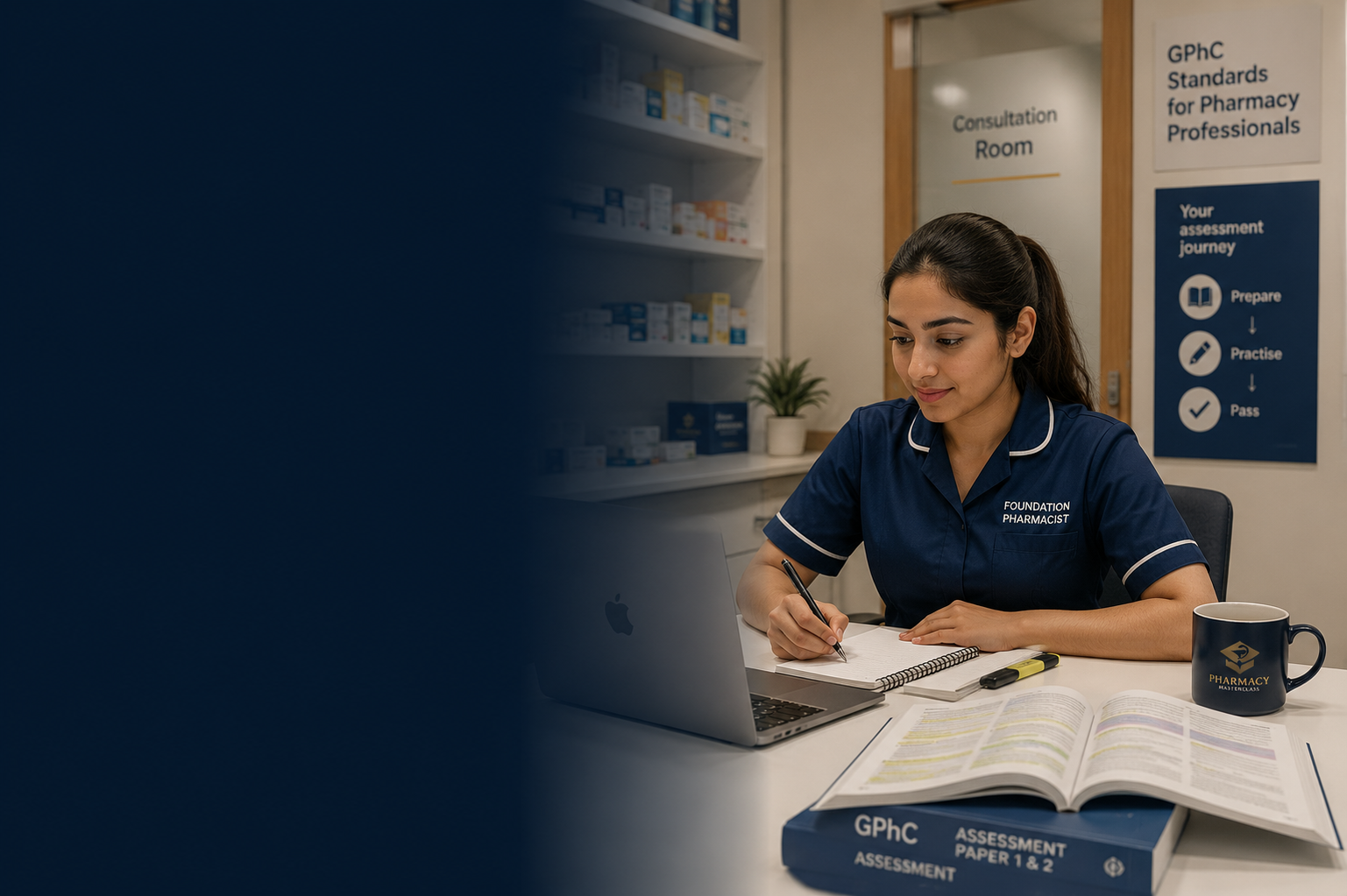Foundation Pharmacist studying for the GPhC assessment