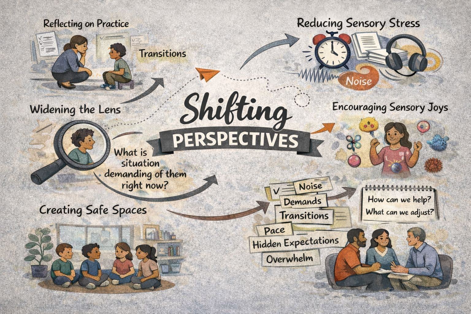 Shifting Perspectives infographic. Contains AI-created material.