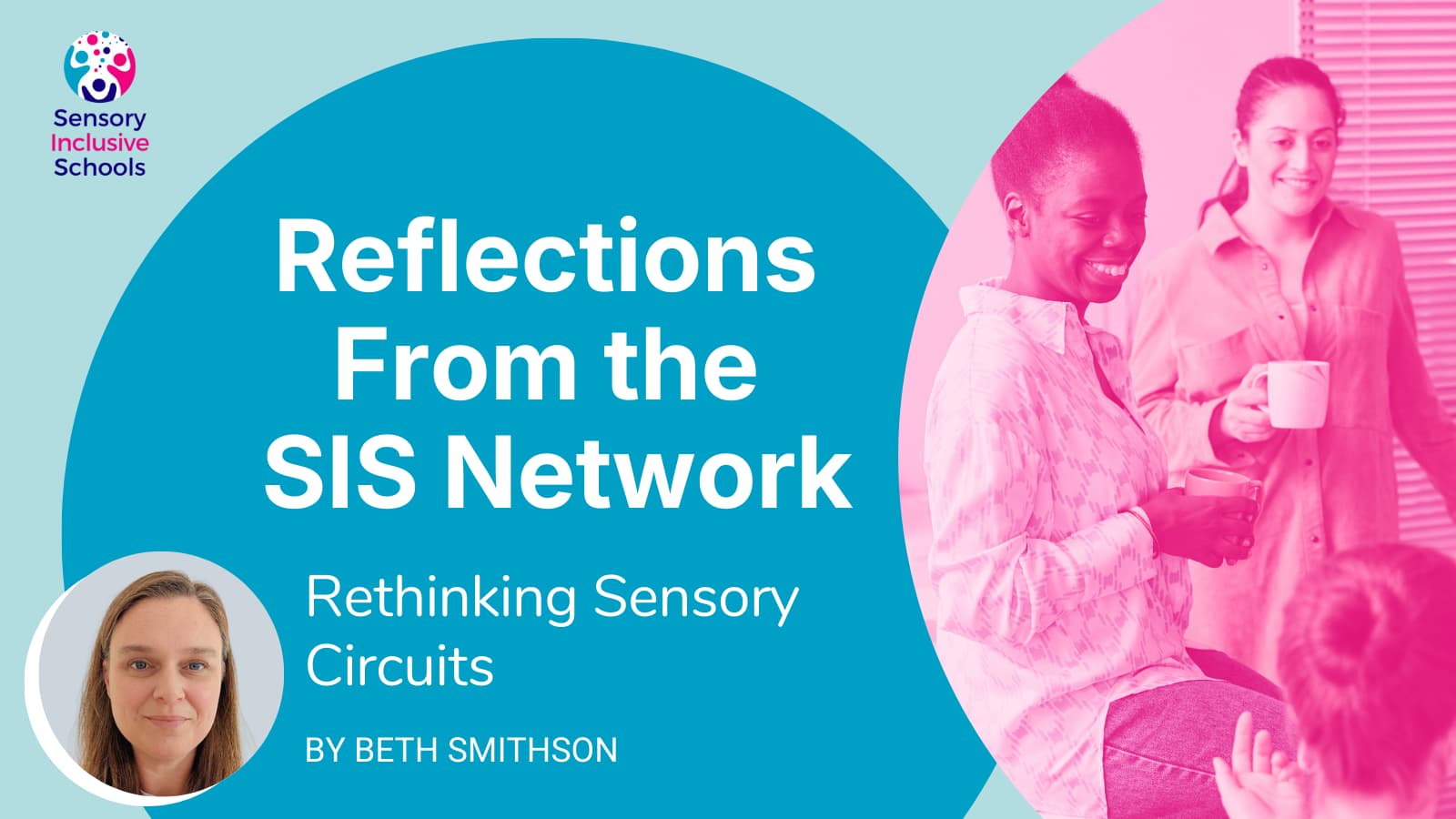 Graphic of colleagues chatting over coffee.