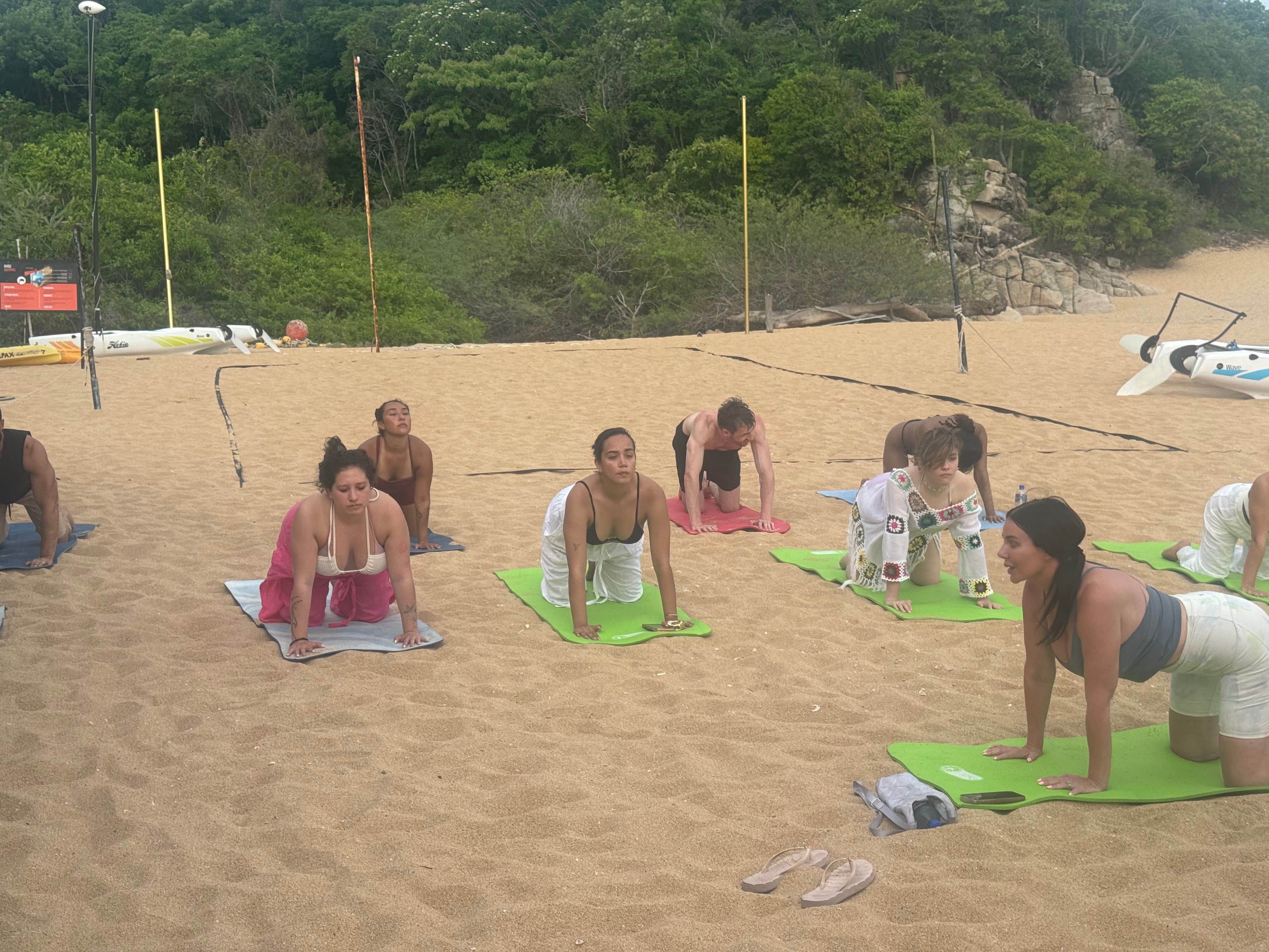 Teaching yoga on the Beach in Mexico