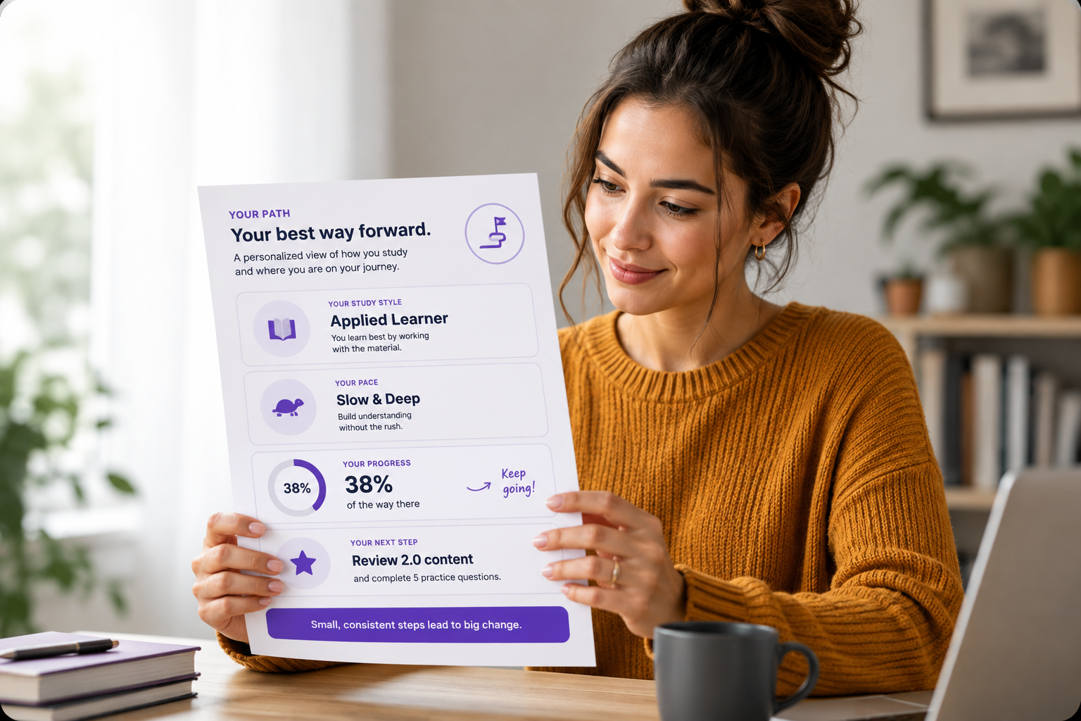 Candidate reviewing her personalized PrepARE Path