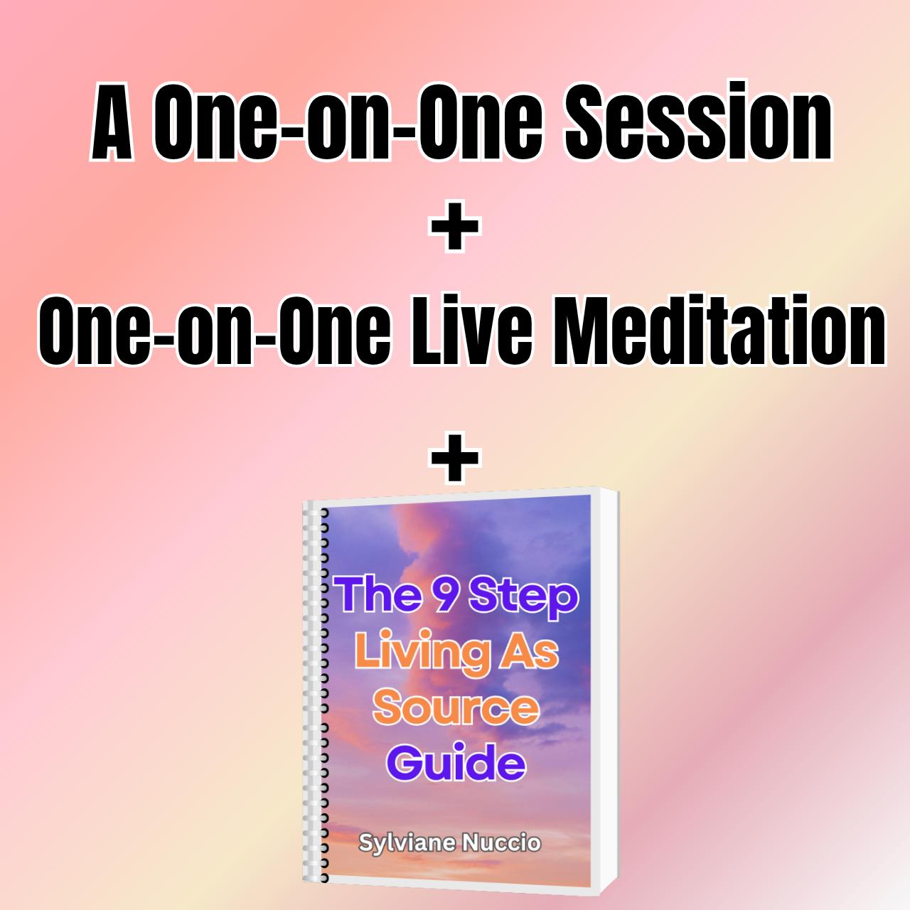 One-on-one session + live meditation + guide